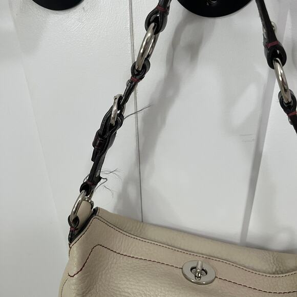 Coach Ivory White Chelsea Pebbled Leather Satchel Bag - Picture 3 of 6